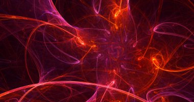 Soyut çok renkli fraktal ışık arkaplanı 3B görüntüleme