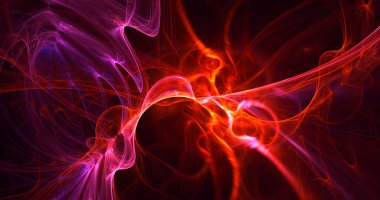 Soyut çok renkli fraktal ışık arkaplanı 3B görüntüleme