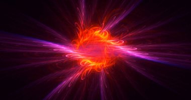 Soyut çok renkli fraktal ışık arkaplanı 3B görüntüleme