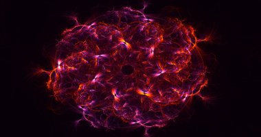 Soyut çok renkli fraktal ışık arkaplanı 3B görüntüleme