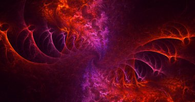 Soyut çok renkli fraktal ışık arkaplanı 3B görüntüleme