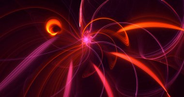 Soyut çok renkli fraktal ışık arkaplanı 3B görüntüleme