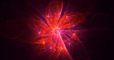 3B soyut renkli fraktal ışık arkaplanı oluşturma