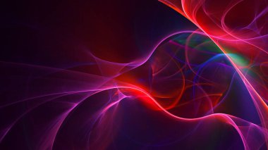 Soyut çok renkli fraktal ışık arkaplanı 3B görüntüleme