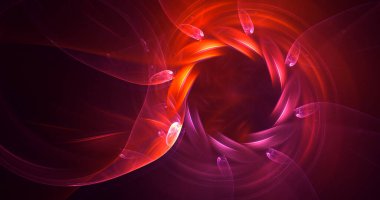Soyut çok renkli fraktal ışık arkaplanı 3B görüntüleme