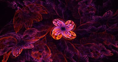 Soyut çok renkli fraktal ışık arkaplanı 3B görüntüleme