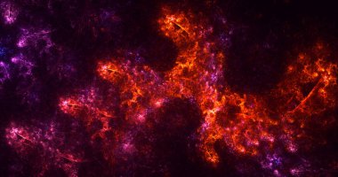 Soyut çok renkli fraktal ışık arkaplanı 3B görüntüleme