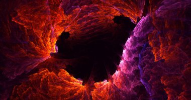 3B soyut renkli fraktal ışık arkaplanı oluşturma