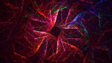 3B soyut renkli fraktal ışık arkaplanı oluşturma