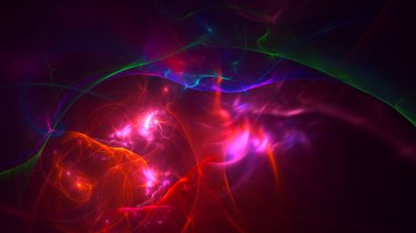 3B soyut renkli fraktal ışık arkaplanı oluşturma