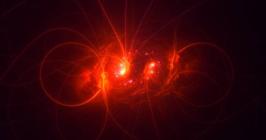 3B soyut renkli fraktal ışık arkaplanı oluşturma