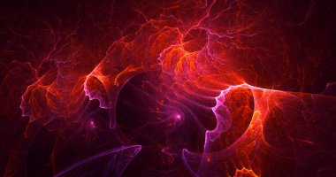 3B soyut renkli fraktal ışık arkaplanı oluşturma