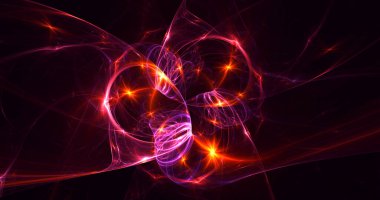 3B soyut renkli fraktal ışık arkaplanı oluşturma