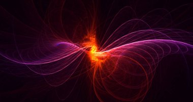 3B soyut renkli fraktal ışık arkaplanı oluşturma