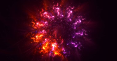 3B, soyut fantezi ışık fraktal arkaplanı oluşturma