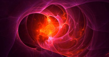 3B, soyut fantezi ışık fraktal arkaplanı oluşturma