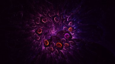 Soyut çok renkli fraktal ışık arkaplanı 3B görüntüleme