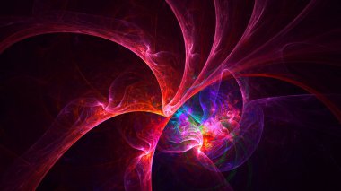 Soyut çok renkli fraktal ışık arkaplanı 3B görüntüleme