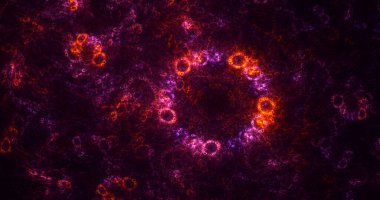 Soyut çok renkli fraktal ışık arkaplanı 3B görüntüleme