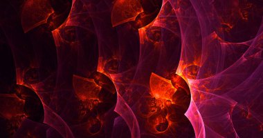 Soyut çok renkli fraktal ışık arkaplanı 3B görüntüleme