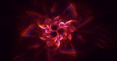 Soyut çok renkli fraktal ışık arkaplanı 3B görüntüleme