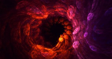 Soyut çok renkli fraktal ışık arkaplanı 3B görüntüleme