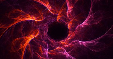 Parlak merkezli, soyut, çok renkli fraktal ışık arkaplanı oluşturuluyor