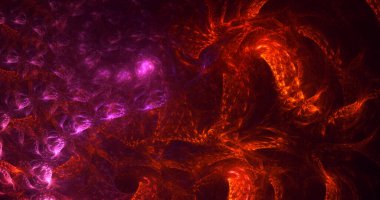 Soyut çok renkli fraktal ışık arkaplanı 3B görüntüleme