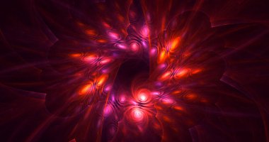 Soyut çok renkli fraktal ışık arkaplanı 3B görüntüleme