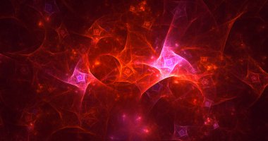 Soyut çok renkli fraktal ışık arkaplanı 3B görüntüleme
