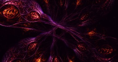 Soyut çok renkli fraktal ışık arkaplanı 3B görüntüleme