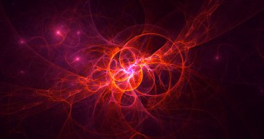 Soyut çok renkli fraktal ışık arkaplanı 3B görüntüleme