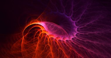 Soyut çok renkli fraktal ışık arkaplanı 3B görüntüleme