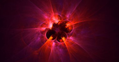 Soyut çok renkli fraktal ışık arkaplanı 3B görüntüleme