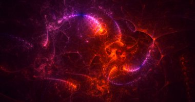 Soyut çok renkli fraktal ışık arkaplanı 3B görüntüleme