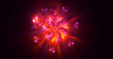 Soyut çok renkli fraktal ışık arkaplanı 3B görüntüleme