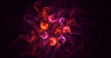 3B soyut renkli fraktal ışık arkaplanı oluşturma