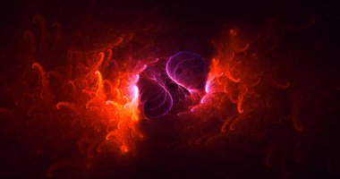 Soyut çok renkli fraktal ışık arkaplanı 3B görüntüleme