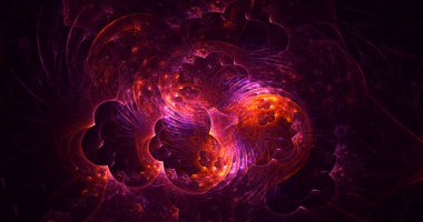 Soyut çok renkli fraktal ışık arkaplanı 3B görüntüleme