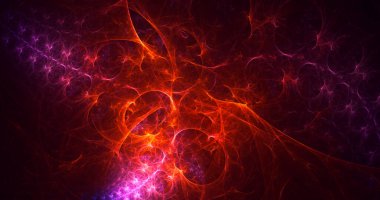 Soyut çok renkli fraktal ışık arkaplanı 3B görüntüleme