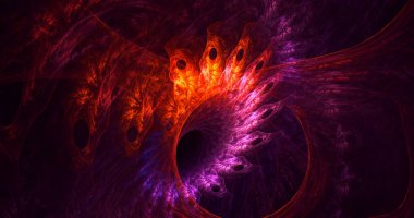 Soyut çok renkli fraktal ışık arkaplanı 3B görüntüleme