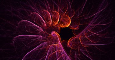 Soyut çok renkli fraktal ışık arkaplanı 3B görüntüleme