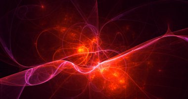 Soyut çok renkli fraktal ışık arkaplanı 3B görüntüleme