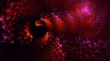 3B soyut renkli fraktal ışık arkaplanı oluşturma