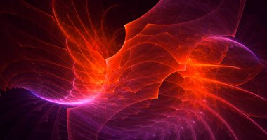 Soyut çok renkli fraktal ışık arkaplanı 3B görüntüleme