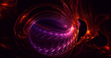 Soyut çok renkli fraktal ışık arkaplanı 3B görüntüleme