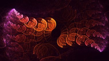 Soyut çok renkli fraktal ışık arkaplanı 3B görüntüleme