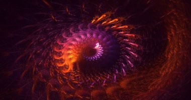 Soyut çok renkli fraktal ışık arkaplanı 3B görüntüleme