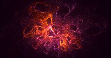 Soyut çok renkli fraktal ışık arkaplanı 3B görüntüleme