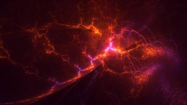 Soyut çok renkli fraktal ışık arkaplanı 3B görüntüleme